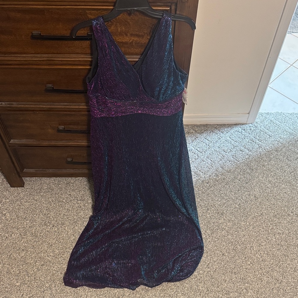 R&M Richards Sparkling Purple and Blue Dress